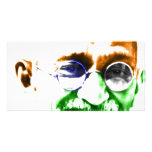 Ghandi on Subtle Indian Flag Photo Greeting Card