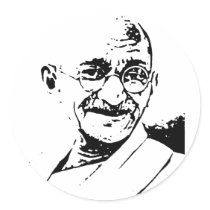 Ghandi Round Sticker