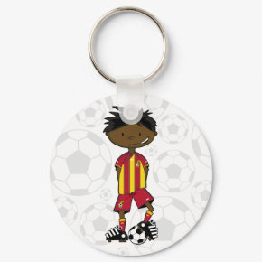 Ghanian Soccer Boy Keychain keychain