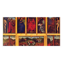 Ghent Altar Altar Of The Mystic Lamb Scene View Of Photo Card Template