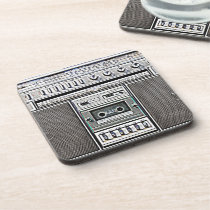 funny, music, urban, street, cork coaster, boombox, vintage, hip-hop, cool, fun, [[missing key: type_fuji_coaste]] with custom graphic design