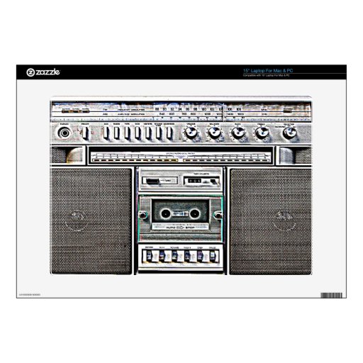 GHETTO BLASTER DECAL FOR LAPTOP 