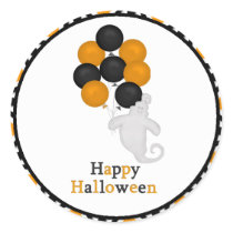 Ghost and Balloons Happy Halloween Stickers by HolidayFun Ghost and Balloons Happy Halloween Stickers