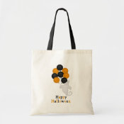 Ghost and Balloons Happy Halloween Tote Bag