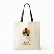 Ghost and Balloons Happy Halloween Tote Bag