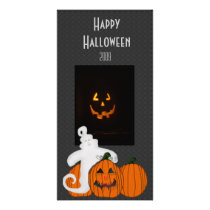 Ghost and Pumpking Happy Hallowee Photo Card photo cards by HolidayFun Ghost and Pumpking Happy Hallowee Photo Card photo cards