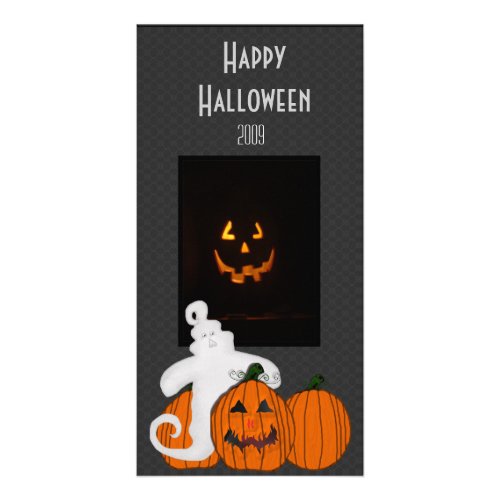 Ghost and Pumpking Happy Hallowee Photo Card photocard