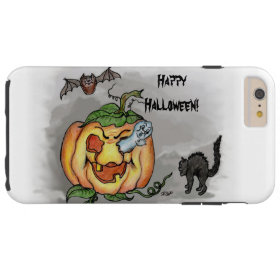 Ghost, Bat and Cat, Happy Halloween! Tough iPhone 6 Plus Case