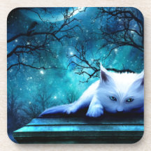 Ghost Cat Drink Coasters