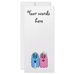 Ghost couple in pink and blue rack card design