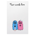 Ghost couple in pink and blue custom stationery