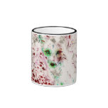 Ghost Fox Eyes Abstract Art Red and White mugs