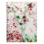 Ghost Fox Eyes Abstract Art Red and White notebooks