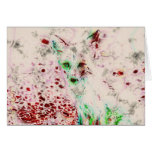 Ghost Fox Eyes Red and White Art Card cards