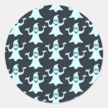 Ghost Glowing Dark Pattern Design Round Stickers