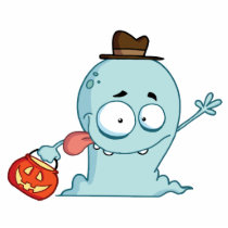 Ghost-goes-trick-or-treating photo sculptures