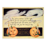Ghost Jack O Lantern Candles Vintage Halloween Post Card