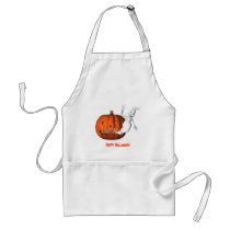 Ghost Jack O Lantern Halloween Funny Apron by SmilinEyesTreasures Ghost Jack O Lantern Halloween Funny Apron