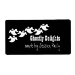 Ghost Party Halloween Baking Labels, Black