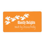 Ghost Party Halloween Baking Labels, Orange