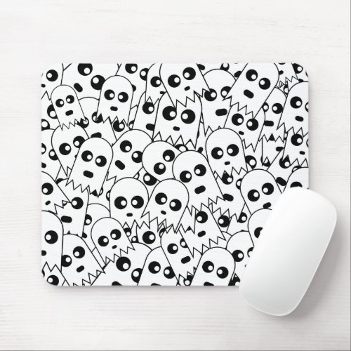 Ghost Pattern Mousepad BW mousepad
