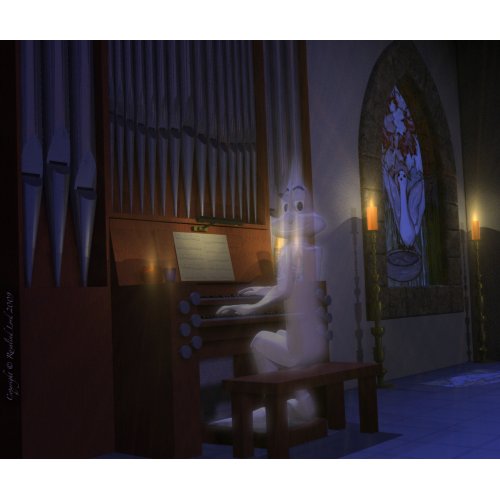 Ghost Playing Organ Poster print