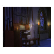 Ghost Playing Organ Poster print