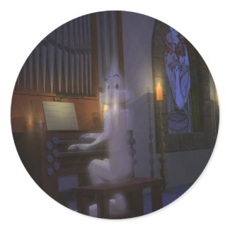 Ghost Playing Organ sticker