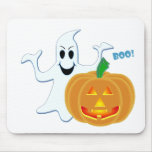Ghost Pumpkin Boo! Halloween Design Mousepads