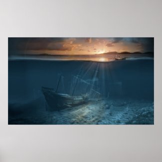 Ghost ship series: Pirate shipwreck print