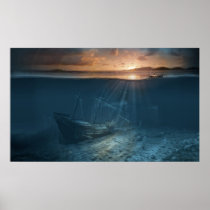 Ghost ship series: Pirate shipwreck Print