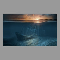 Ghost ship series: Pirate shipwreck posters
