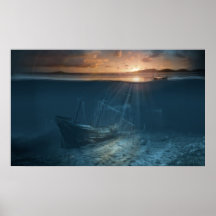 Ghost ship series: Pirate shipwreck Print