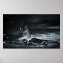 ghost, ship, flying, dutchman, ninth, wave, storm, superstition, torn, sails, boat, old, sailboat, siren, waves, ocean, hurricane, tradition, sail, classic, sea, maritime, marine, nautical, model, aquatic, naval, oceanic, skies, catastrophe, disaster, surreal, surrealism, fine, art, print, digital, poster, sinking, myth, Poster with custom graphic design