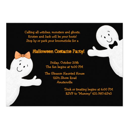 Ghost Siblings Halloween Party Invitation