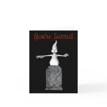 Ghost Tombstone Funny Halloween Party Invitation cards