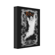 Ghost White Scroll Border Canvas Prints