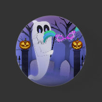 Ghost with Mask Button