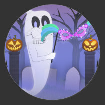 Ghost with Mask Sticker