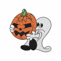 Ghost with pumpkin embroidered shirts