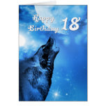 Ghost wolf howling 18th birthday card