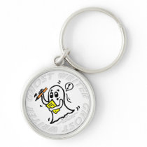 Ghost Writer funny comics writting Haloween author Keychain