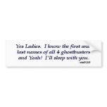Ghostbusters Date Joke Bumper Stickers
