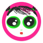 Ghostie Girl Sticker (Hot Pink)