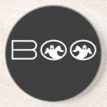 Ghostly Boo Halloween Coaster, Black and White