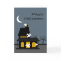 Ghostly Haunted House Halloween Card card