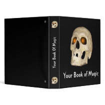 Ghostly Skull with Glowing Orange Eyes Binder