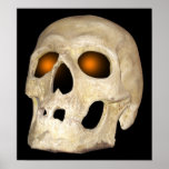 Ghostly Skull With Orange Eye Sockets Poster posters