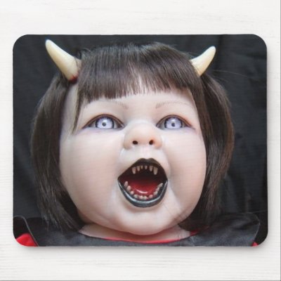 gHOSTLY VISIONS 13 HALLOWEEN DOLL Mouse Pads by ghostlyvisions