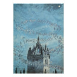 Ghosts Flying Around a Church Tower Halloween Announcements